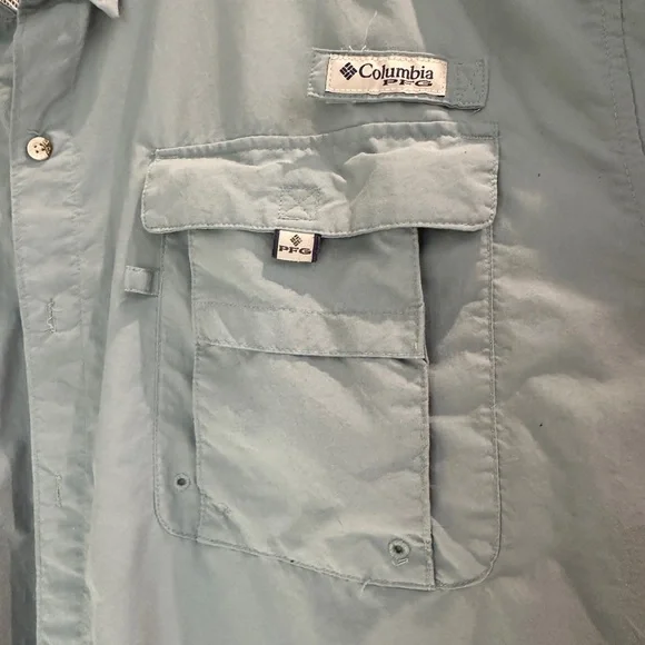 Columbia Men's Lightweight Tan and Blue fishing shirts - Picture 6 of 11
